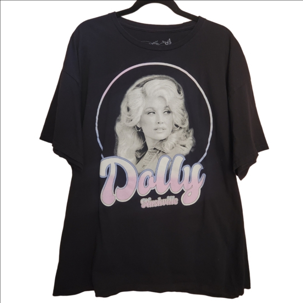 BLACK DOLLY PARTON NASHVILLE GRAPHIC TEE SHIRT SIZE 2XL UNISEX MENS EUC